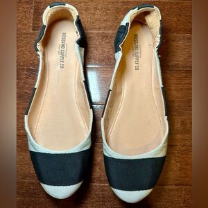 NWOT Mossimo black and white stripe ballet flats size 8